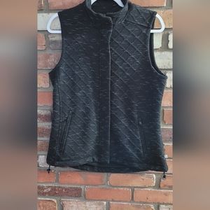 Talbots T by Talbots Black Soft Mock Neck Vest Full Zipper
